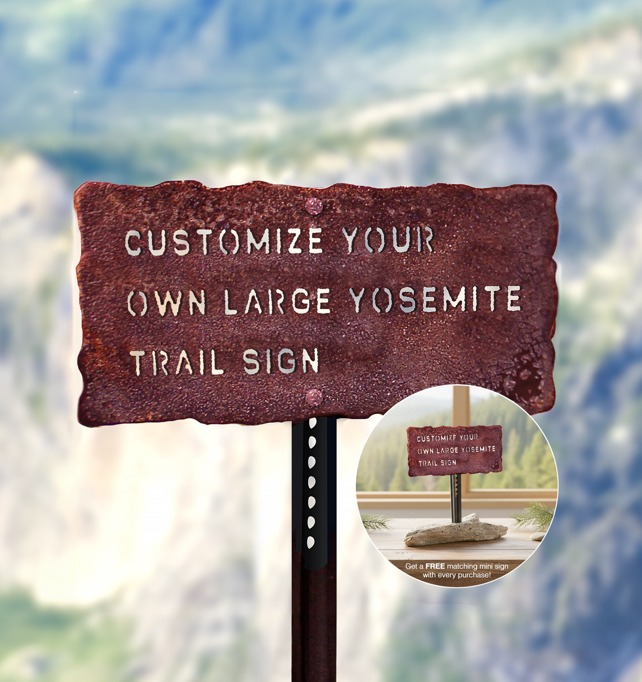 Customize Your Large Yosemite Trail Sign