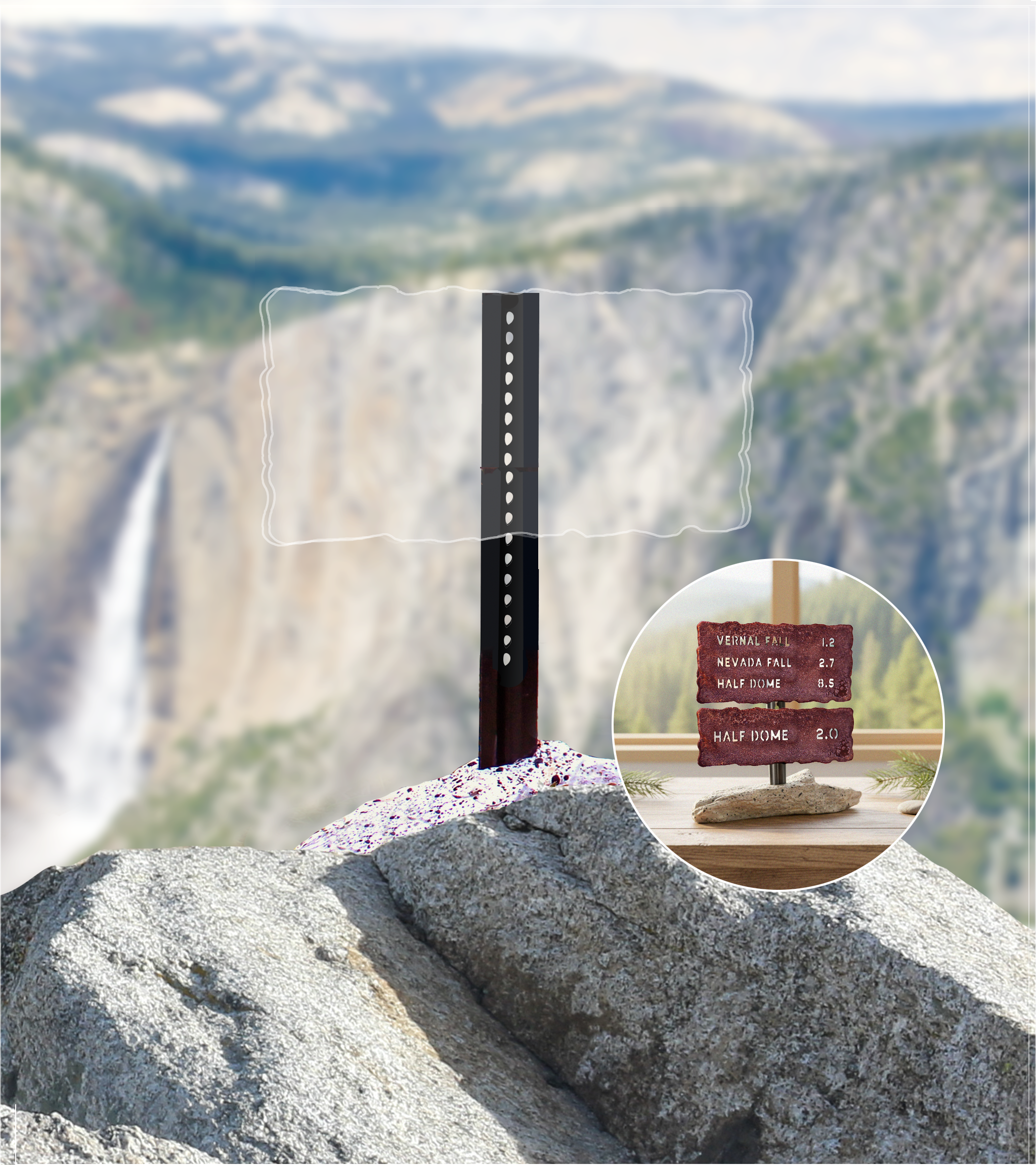 Yosemite Trail Sign Post & Stand